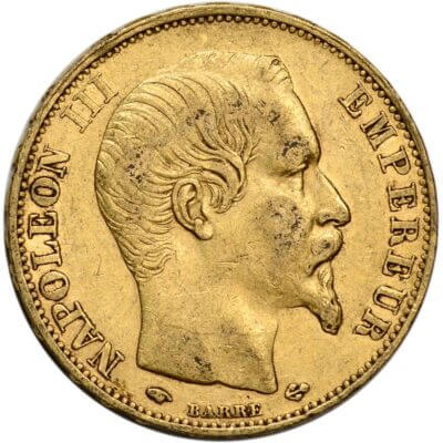 France Gold 20 Francs .1867 oz - Napoleon III - Bare - Avg Circ - Random Date