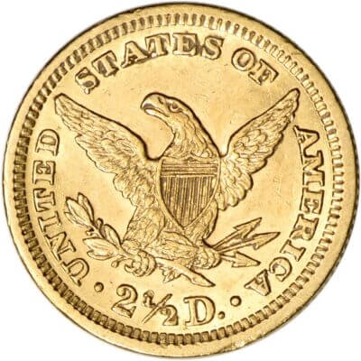 US Gold $2.50 Liberty Head Quarter Eagle - PCGS MS62 - Random Date and Label