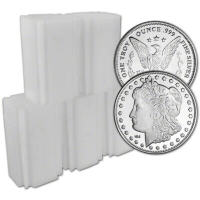 100 pc 1 oz Highland Mint Silver Round Morgan Dollar .999 5 Tubes of 20