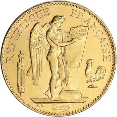 France Gold 100 Francs .9335 oz - Angel - Avg Circ - Random Date