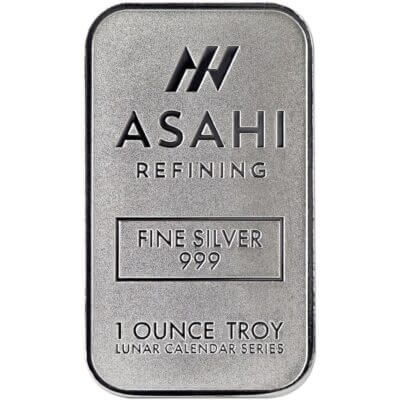1 oz Silver Bar - Asahi Refining - Lunar Snake .999 Fine