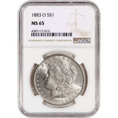 1883 O S US Morgan Silver Dollar $1 - NGC MS65