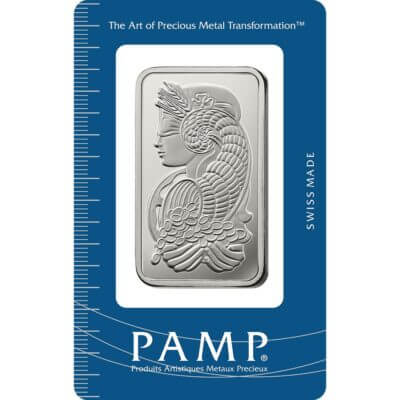 1 oz SILVER Bar - PAMP Suisse - Fortuna - 999.9 Fine in Sealed Assay