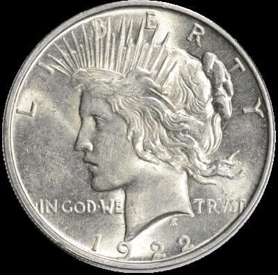 1922 D US Peace Silver Dollar $1 - AU