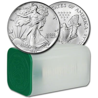 1987 American Silver Eagle - 1 Roll - Twenty 20 BU Coins in Mint Tube