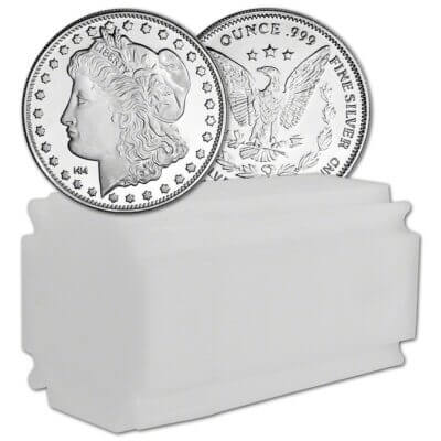 TWENTY (20) 1 oz Highland Mint Silver Round Morgan Dollar .999 Roll Tube of 20