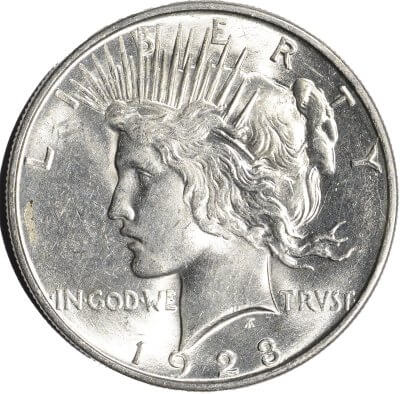 1923 D US Peace Silver Dollar $1 - AU