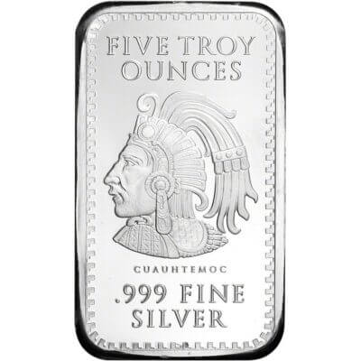 5 oz Golden State Mint Silver Bar Aztec Calendar .999 Fine