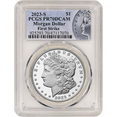 2023 S US Morgan Silver Dollar Proof $1 PCGS PR70 DCAM First Strike