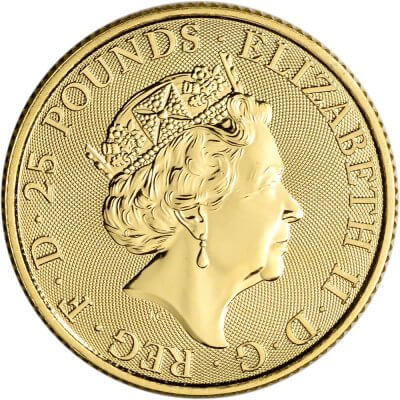 2019 Great Britain Gold Queen's Beasts - Yale £25 - 1/4 oz - BU