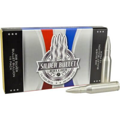 2 oz Silver Bullet .308 Caliber - .999 Fine - Box of 10