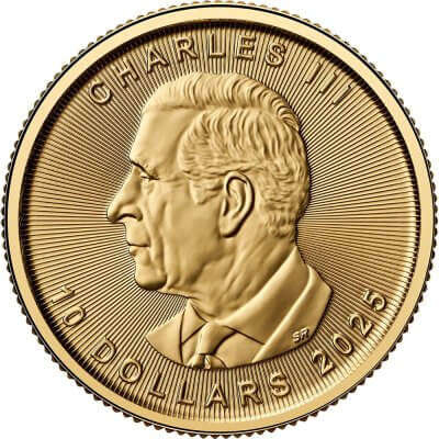2025 Canada Gold Maple Leaf 1/4 oz $10 - BU