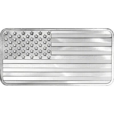 TWO (2) 10 oz. Highland Mint Silver Bar - Flag Design - .999 Fine