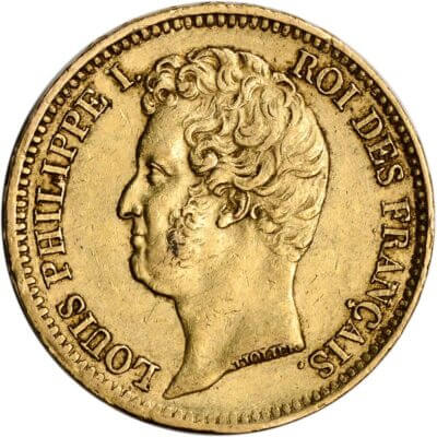 France Gold 20 Francs .1867 oz - Louis Philippe I - Avg Circ - Random Date