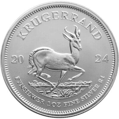 2024 South Africa Silver Krugerrand 1 oz 1 Rand - BU 1 Roll Twenty Five 25 Coins