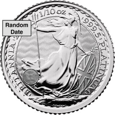 Great Britain Platinum Britannia £10 - 1/10 oz - BU - Random Date