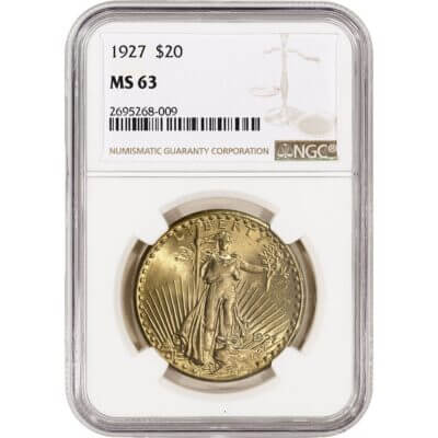 US Gold $20 Saint-Gaudens Double Eagle - NGC MS63 - Random Date