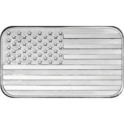 1 oz Highland Mint Silver Bar - American Flag Design - 999 Fine