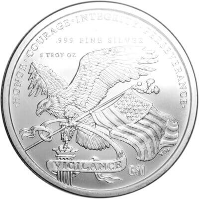 5 oz Golden State Mint Silver Round Donald J. Trump .999 Fine Tube of 20
