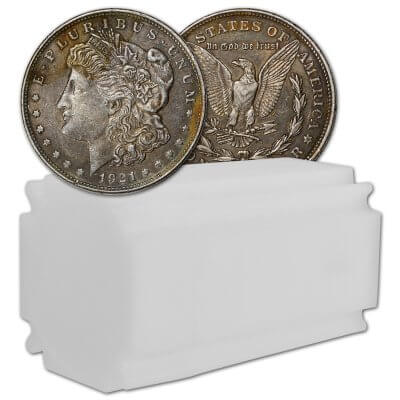 1921 US Morgan Silver Dollar - Roll of 20 coins - Cull