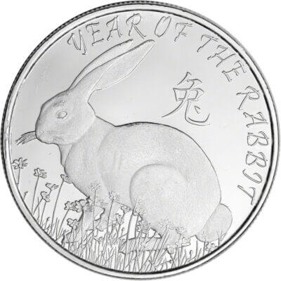 100 pc 1 oz Highland Mint Silver Round Lunar Rabbit .999 Roll 5 Tubes of 20