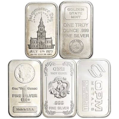 1 oz Silver Bar - Random Brand Secondary Market .999 Fine