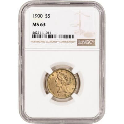US Gold $5 Liberty Head Half Eagle - NGC MS63 - Random Date