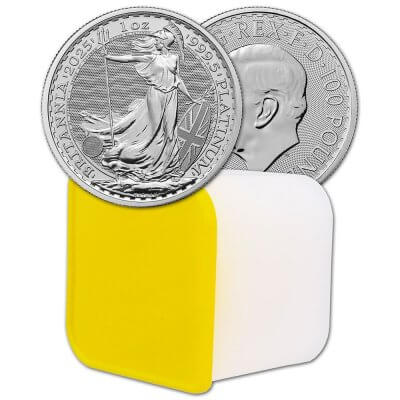 2025 Great Britain Platinum Britannia £100 - 1 oz - BU Tube of 10 Coins