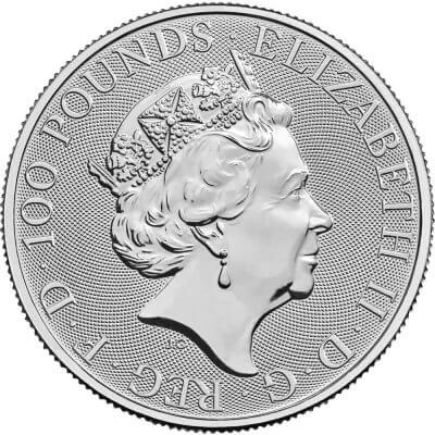2023 Great Britain Platinum Tudor Beasts Yale of Beaufort £100 - 1 oz - BU