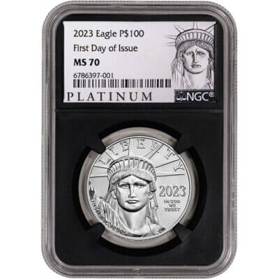 2023 American Platinum Eagle 1 oz $100 NGC MS70 First Day Issue ALS Label Black