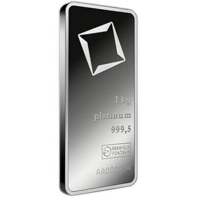 Kilo 32.15 oz Platinum Bar - Valcambi Suisse - 999.5 Fine with Assay