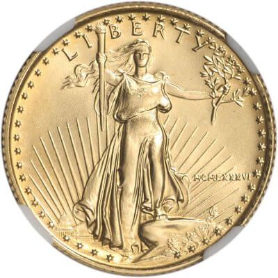 1986 American Gold Eagle Coin 1/4 oz $10 - NGC MS69