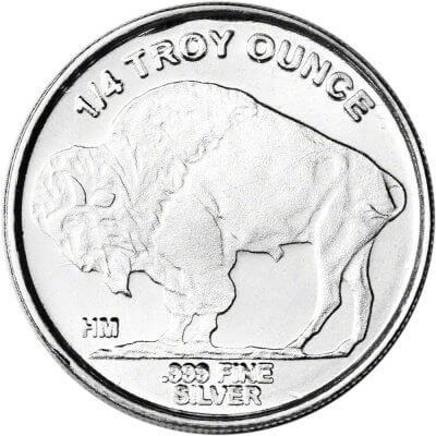 1/4 oz Highland Mint Silver Round Buffalo .999
