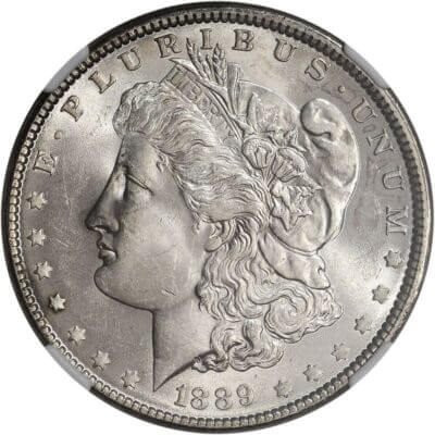 1889 US Morgan Silver Dollar $1 - NGC Brilliant Uncirculated