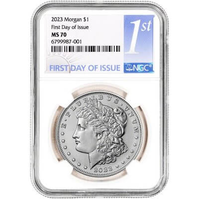 2023 US Morgan Silver Dollar $1 NGC MS70 First Day of Issue 1st Label