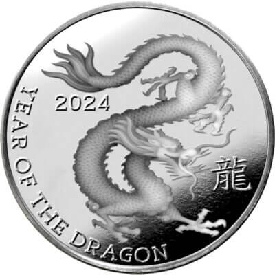 TEN (10) 1 oz Highland Mint Silver Round Lunar Year of the Dragon .999 Fine