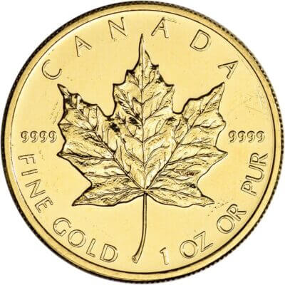 Canada Gold Maple Leaf - 1 oz $50 .9999 - Random Year - 1 Roll 10 Coin Mint Tube