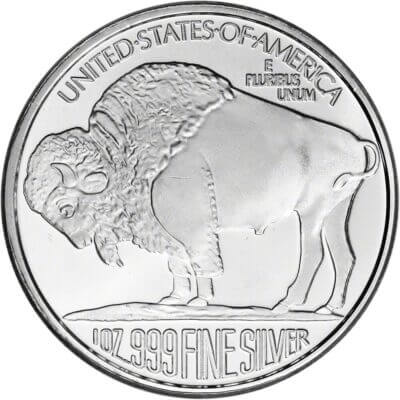 100 1 oz. SilverTowne Silver Round Buffalo Design 999 Fine  5 Tubes of 20