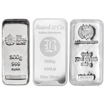 500 gram Silver Bar - Random Brand - Secondary Market