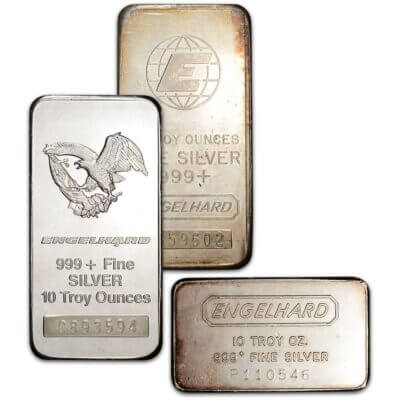10 oz Silver Minted Bar - Engelhard .999 Fine - Random Design