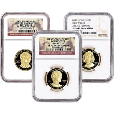 US First Spouse Gold 1/2 oz $10 - Random Date NGC PF70
