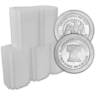 100-pc. 1 oz Silver Round SilverTowne Liberty Bell Stackable .999  5 Rolls of 20