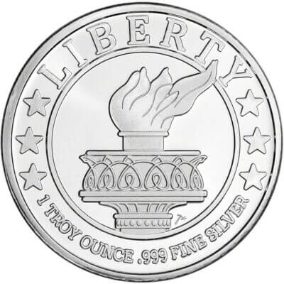 TWENTY 1 oz. SilverTowne Silver Round - Lady Liberty Design  999 Fine Tube of 20