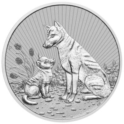 2022 P Australia Silver 2 oz Piedfort Next Generation Dingo $2 BU Tube of 10