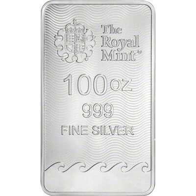 100 oz Silver Bar - Royal Mint Britannia - .999 Fine