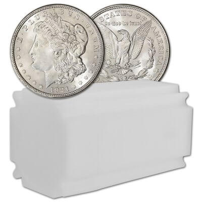 1921 US Morgan Silver Dollar - Roll of 20 coins - BU