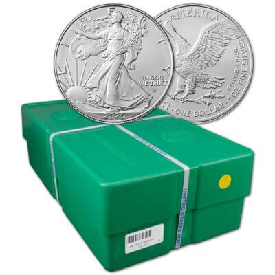 2025 American Silver Eagle 1 oz $1 - BU - Sealed 500 Coin Monster Box