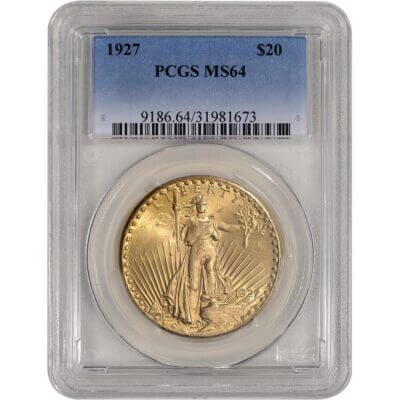 US Gold $20 Saint-Gaudens Double Eagle - PCGS MS64 - Random Date