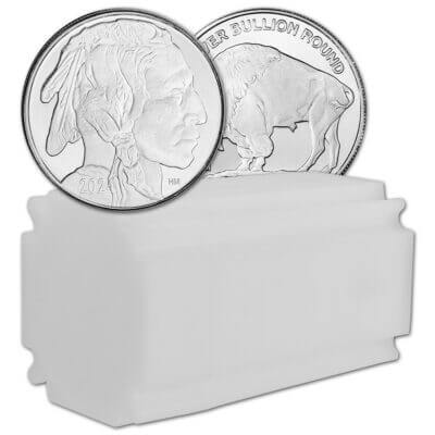 TWENTY (20) 1 oz Highland Mint Silver Round - Buffalo .999 Roll Tube of 20