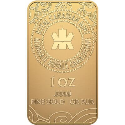 1 oz Gold Bar RCM Royal Canadian Mint Lunar Snake .9999 in Sealed Assay